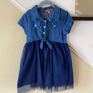Girls denim and tulle dress